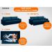 Sofá Tango 1,80m sem caixa, Retrátil e Reclinável Velosuede Petroleo - NETSOFAS