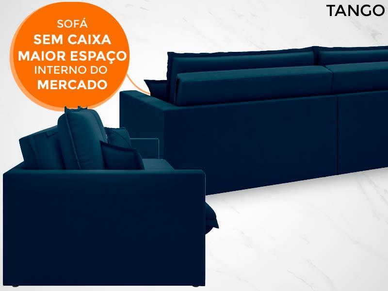 Sofá Tango 1,80m sem caixa, Retrátil e Reclinável Velosuede Petroleo - NETSOFAS