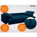 Sofá Tango 1,80m sem caixa, Retrátil e Reclinável Velosuede Petroleo - NETSOFAS