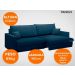 Sofá Tango 1,80m sem caixa, Retrátil e Reclinável Velosuede Petroleo - NETSOFAS