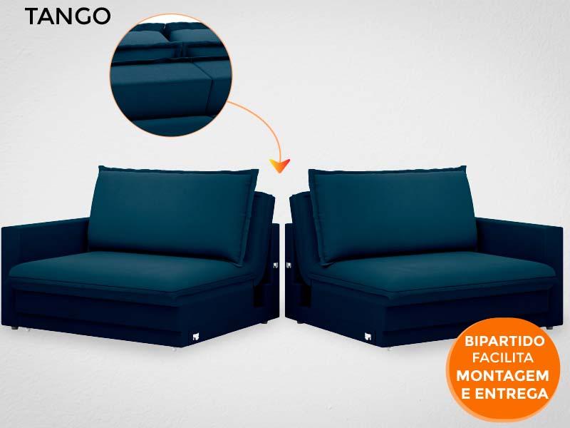 Sofá Tango 1,80m sem caixa, Retrátil e Reclinável Velosuede Petroleo - NETSOFAS