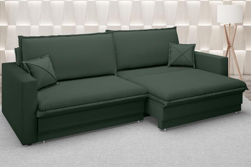 Sofá Tango 1,80m sem caixa, Retrátil e Reclinável Velosuede Verde - NETSOFAS