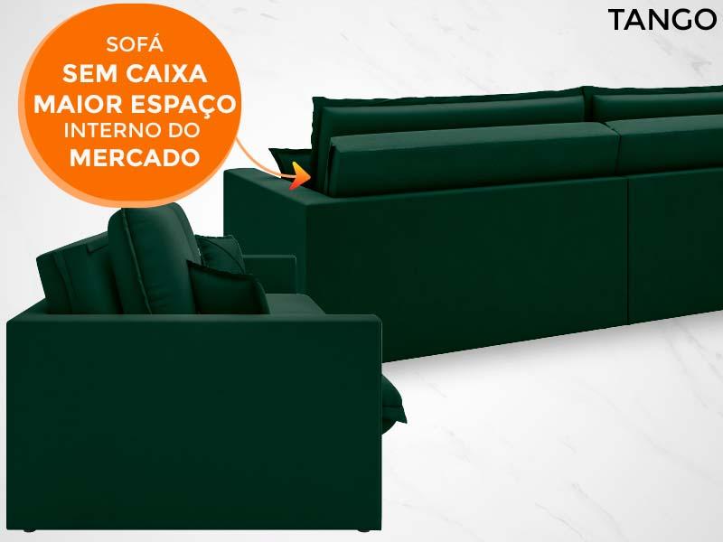 Sofá Tango 1,80m sem caixa, Retrátil e Reclinável Velosuede Verde - NETSOFAS