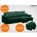 Sofá Tango 1,80m sem caixa, Retrátil e Reclinável Velosuede Verde - NETSOFAS