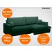 Sofá Tango 1,80m sem caixa, Retrátil e Reclinável Velosuede Verde - NETSOFAS