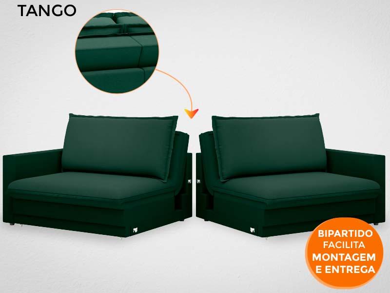 Sofá Tango 1,80m sem caixa, Retrátil e Reclinável Velosuede Verde - NETSOFAS