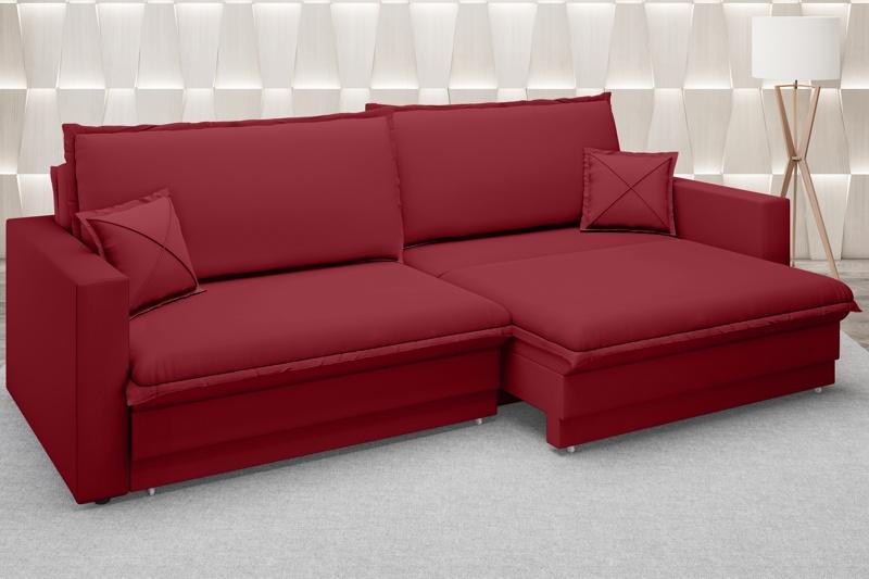 Sofá Tango 1,80m sem caixa, Retrátil e Reclinável Velosuede Vermelho - NETSOFAS