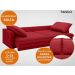 Sofá Tango 1,80m sem caixa, Retrátil e Reclinável Velosuede Vermelho - NETSOFAS