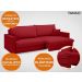 Sofá Tango 1,80m sem caixa, Retrátil e Reclinável Velosuede Vermelho - NETSOFAS