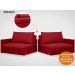 Sofá Tango 1,80m sem caixa, Retrátil e Reclinável Velosuede Vermelho - NETSOFAS