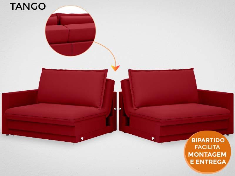Sofá Tango 1,80m sem caixa, Retrátil e Reclinável Velosuede Vermelho - NETSOFAS