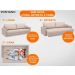 Sofá Tango 2,00m sem caixa, Retrátil e Reclinável Velosuede Bege - NETSOFAS