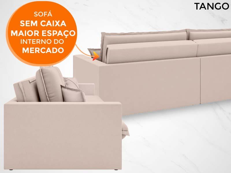 Sofá Tango 2,00m sem caixa, Retrátil e Reclinável Velosuede Bege - NETSOFAS