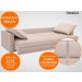 Sofá Tango 2,00m sem caixa, Retrátil e Reclinável Velosuede Bege - NETSOFAS