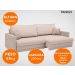 Sofá Tango 2,00m sem caixa, Retrátil e Reclinável Velosuede Bege - NETSOFAS