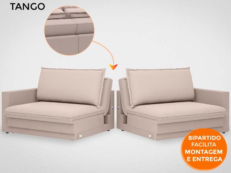 Sofá Tango 2,00m sem caixa, Retrátil e Reclinável Velosuede Bege - NETSOFAS