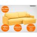 Sofá Tango 2,00m sem caixa, Retrátil e Reclinável Velosuede Canario - NETSOFAS