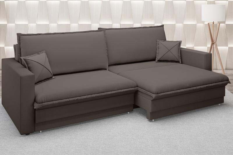 Sofá Tango 2,00m sem caixa, Retrátil e Reclinável Velosuede Chocolate - NETSOFAS
