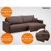 Sofá Tango 2,00m sem caixa, Retrátil e Reclinável Velosuede Chocolate - NETSOFAS