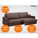 Sofá Tango 2,00m sem caixa, Retrátil e Reclinável Velosuede Chocolate - NETSOFAS