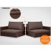 Sofá Tango 2,00m sem caixa, Retrátil e Reclinável Velosuede Chocolate - NETSOFAS
