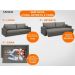 Sofá Tango 2,00m sem caixa, Retrátil e Reclinável Velosuede Cinza - NETSOFAS
