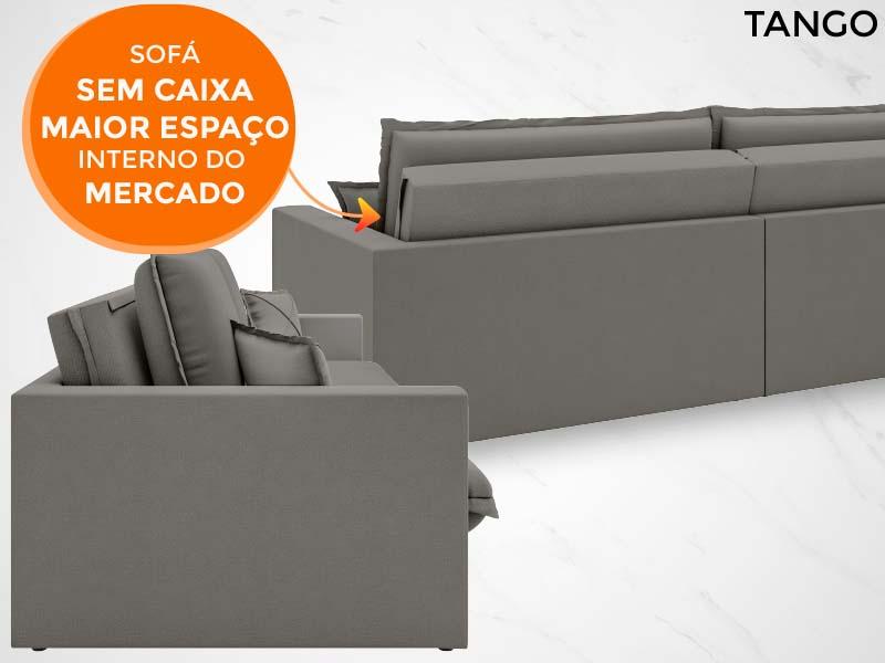 Sofá Tango 2,00m sem caixa, Retrátil e Reclinável Velosuede Cinza - NETSOFAS