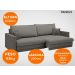 Sofá Tango 2,00m sem caixa, Retrátil e Reclinável Velosuede Cinza - NETSOFAS