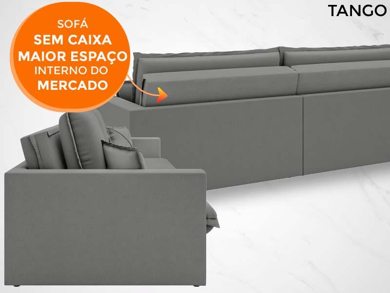 Sofá Tango 2,00m sem caixa, Retrátil e Reclinável Velosuede Grafite - NETSOFAS