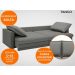 Sofá Tango 2,00m sem caixa, Retrátil e Reclinável Velosuede Grafite - NETSOFAS