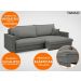 Sofá Tango 2,00m sem caixa, Retrátil e Reclinável Velosuede Grafite - NETSOFAS