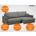 Sofá Tango 2,00m sem caixa, Retrátil e Reclinável Velosuede Grafite - NETSOFAS