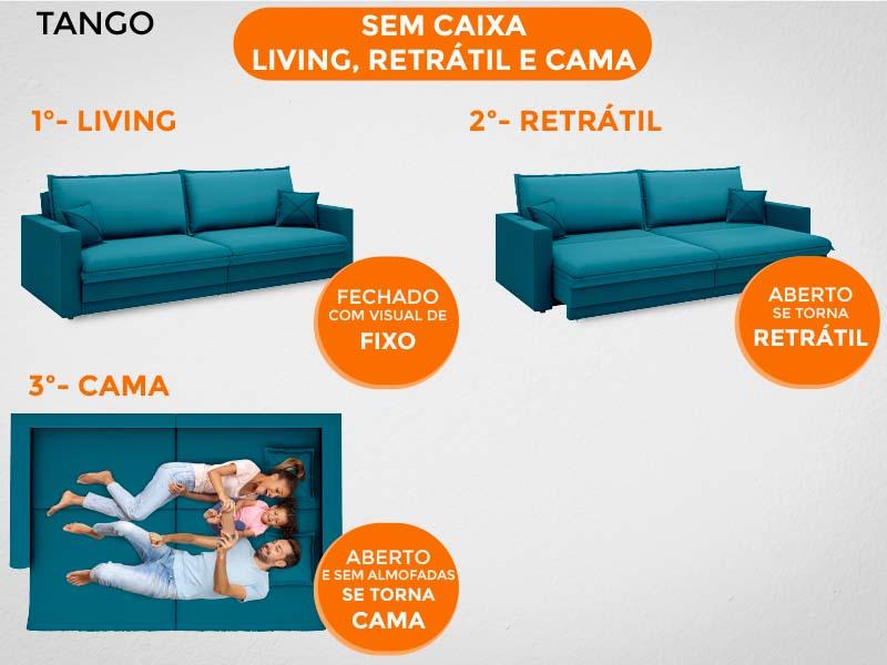 Sofá Tango 2,00m sem caixa, Retrátil e Reclinável Velosuede Royal - NETSOFAS