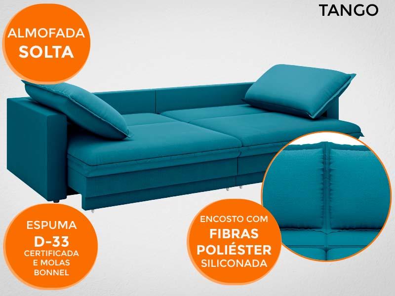 Sofá Tango 2,00m sem caixa, Retrátil e Reclinável Velosuede Royal - NETSOFAS