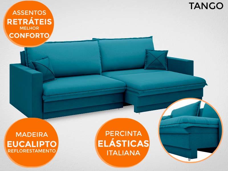 Sofá Tango 2,00m sem caixa, Retrátil e Reclinável Velosuede Royal - NETSOFAS
