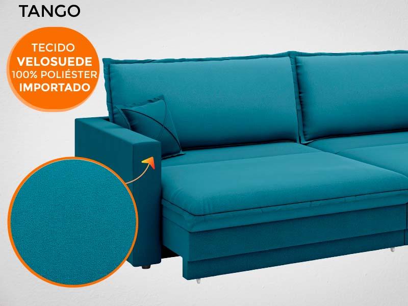 Sofá Tango 2,00m sem caixa, Retrátil e Reclinável Velosuede Royal - NETSOFAS
