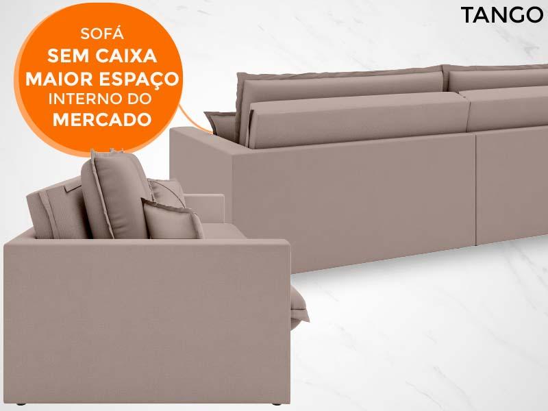 Sofá Tango 2,20m sem caixa, Retrátil e Reclinável Velosuede Marrom - NETSOFAS