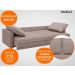 Sofá Tango 2,20m sem caixa, Retrátil e Reclinável Velosuede Marrom - NETSOFAS