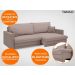 Sofá Tango 2,20m sem caixa, Retrátil e Reclinável Velosuede Marrom - NETSOFAS