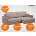 Sofá Tango 2,20m sem caixa, Retrátil e Reclinável Velosuede Marrom - NETSOFAS