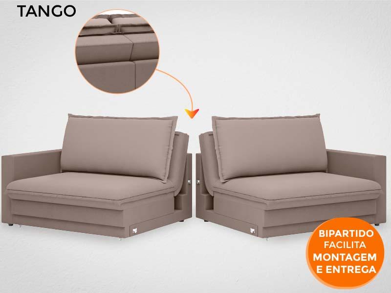 Sofá Tango 2,20m sem caixa, Retrátil e Reclinável Velosuede Marrom - NETSOFAS