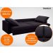 Sofá Tango 2,20m sem caixa, Retrátil e Reclinável Velosuede Preto - NETSOFAS