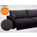 Sofá Tango 2,20m sem caixa, Retrátil e Reclinável Velosuede Preto - NETSOFAS