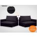 Sofá Tango 2,20m sem caixa, Retrátil e Reclinável Velosuede Preto - NETSOFAS