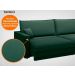 Sofá Tango 2,20m sem caixa, Retrátil e Reclinável Velosuede Verde - NETSOFAS