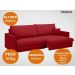 Sofá Tango 2,20m sem caixa, Retrátil e Reclinável Velosuede Vermelho - NETSOFAS
