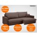 Sofá Tango 2,40m sem caixa, Retrátil e Reclinável Velosuede Chocolate - NETSOFAS