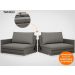 Sofá Tango 2,40m sem caixa, Retrátil e Reclinável Velosuede Cinza - NETSOFAS