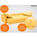 Sofá Tango 2,60m sem caixa, Retrátil e Reclinável Velosuede Canario - NETSOFAS
