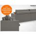 Sofá Tango 2,60m sem caixa, Retrátil e Reclinável Velosuede Cinza - NETSOFAS